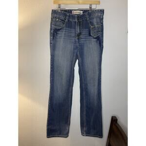 Levi's 523 Jeans Mens Blue Embroidered Blue Straight Leg 33W 32L